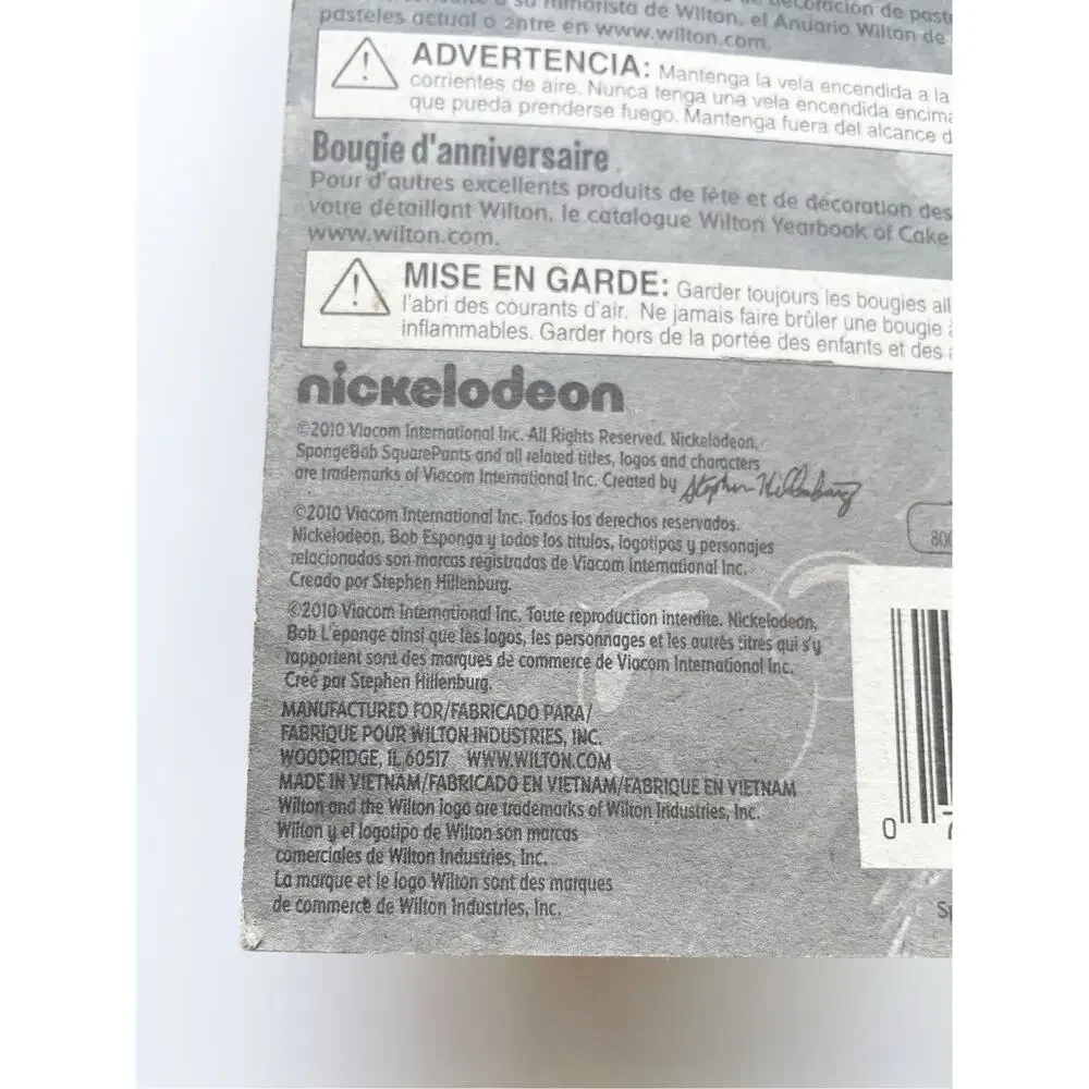 New in Package Y2K Wilton Spongebob Birthday Candle Cake Topper Rare